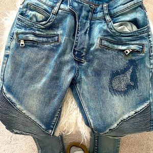 Mens Balmain Moto Jeans